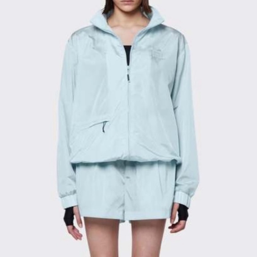 Rains Track Jacket Windbreaker Unisex Sky Blue Size Small Womens Mens NWOT